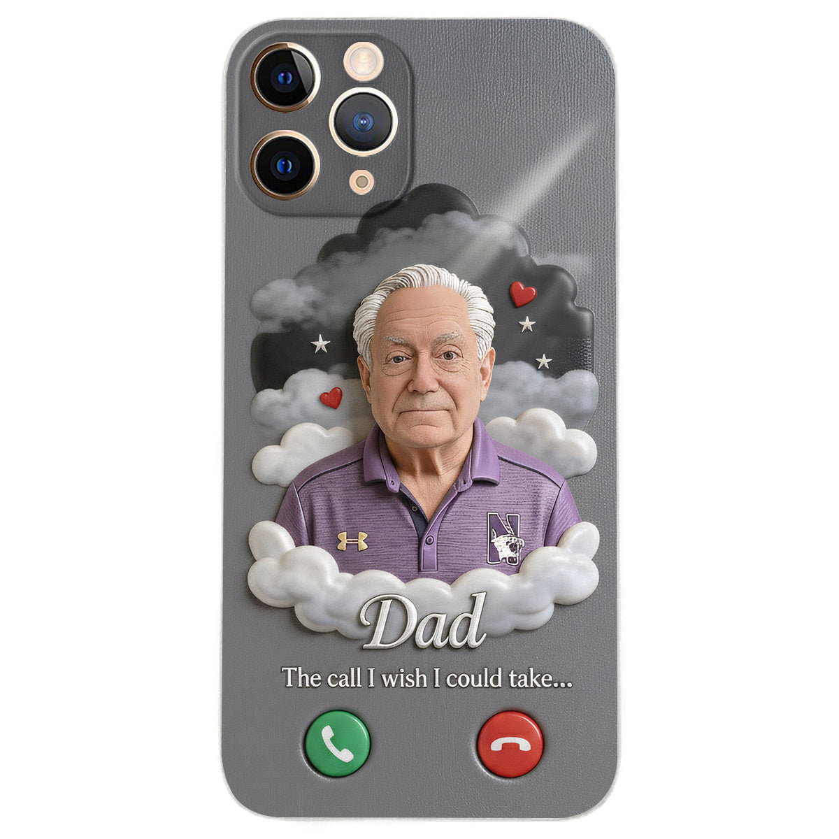 Personalized Older Man Grandpa Memorial Leather Phone Case Sympathy Gift