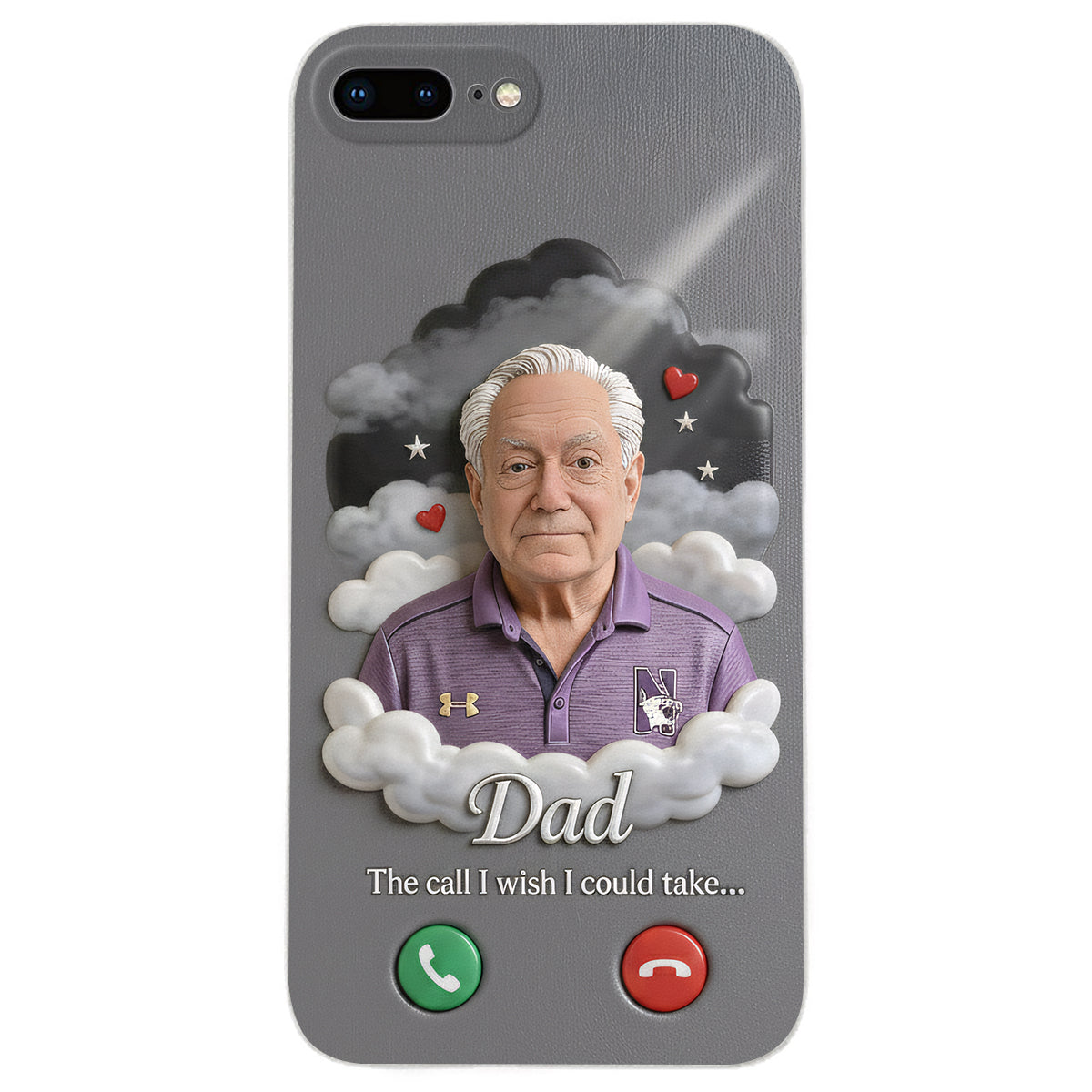 Personalized Older Black Man Grandpa Memorial Leather Phone Case