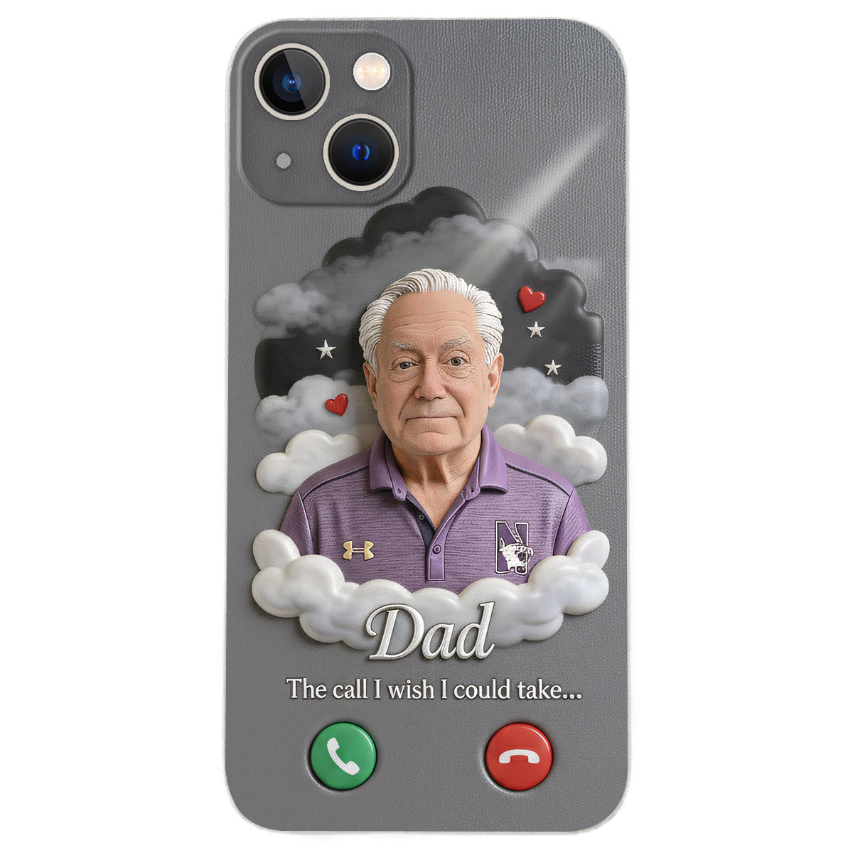 Personalized Older Man Grandpa Memorial Leather Phone Case Sympathy Gift