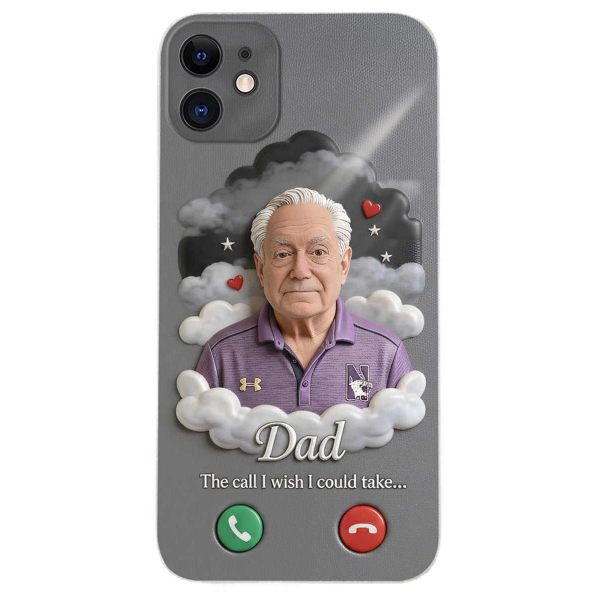 Personalized Older Man Grandpa Memorial Leather Phone Case Sympathy Gift