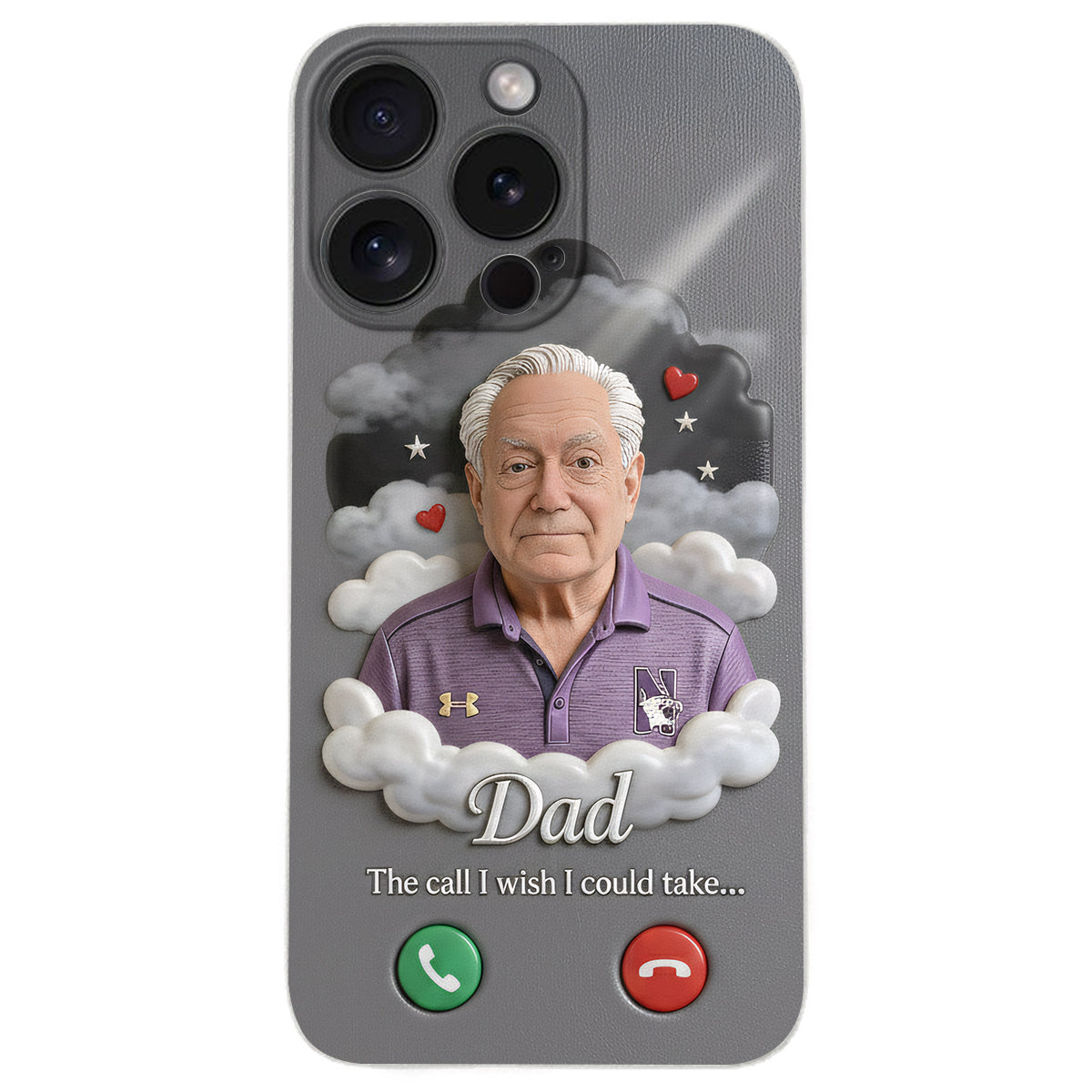 Personalized Older Man Grandpa Memorial Leather Phone Case Sympathy Gift
