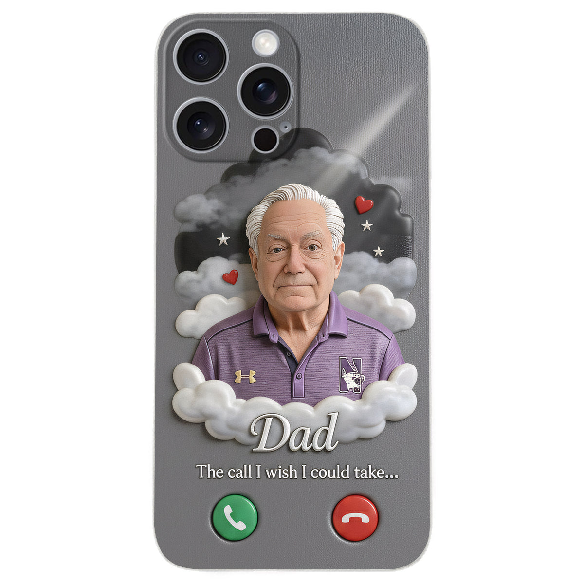 Personalized Older Black Man Grandpa Memorial Leather Phone Case