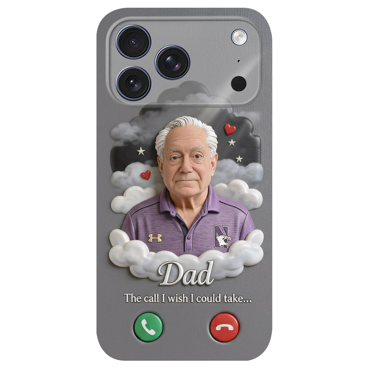 Personalized Older Black Man Grandpa Memorial Leather Phone Case