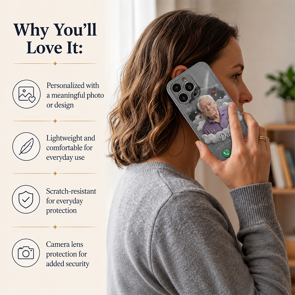 Personalized Middle-Aged Latina Woman Memorial Leather Phone Case Mom Wife Remembrance Gift