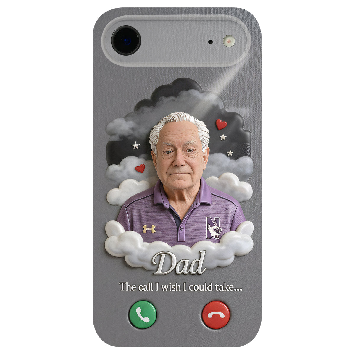Personalized Older Black Man Grandpa Memorial Leather Phone Case