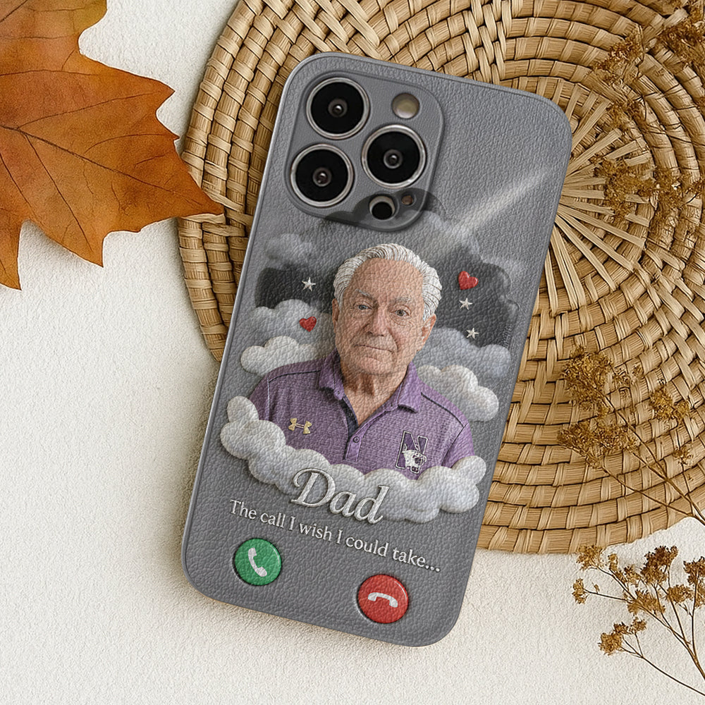 Personalized Older Black Man Grandpa Memorial Leather Phone Case