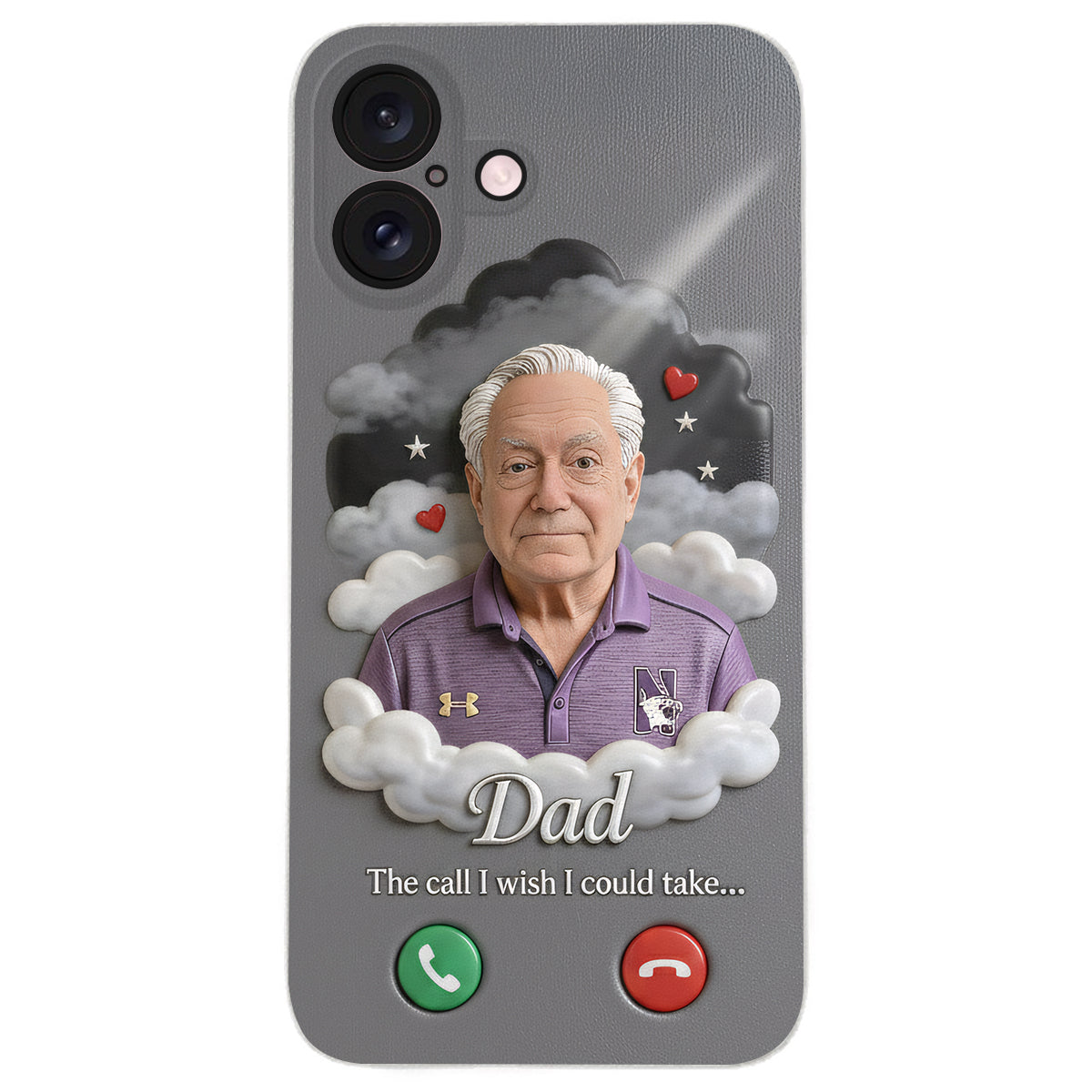 Personalized Older Man Grandpa Memorial Leather Phone Case Sympathy Gift