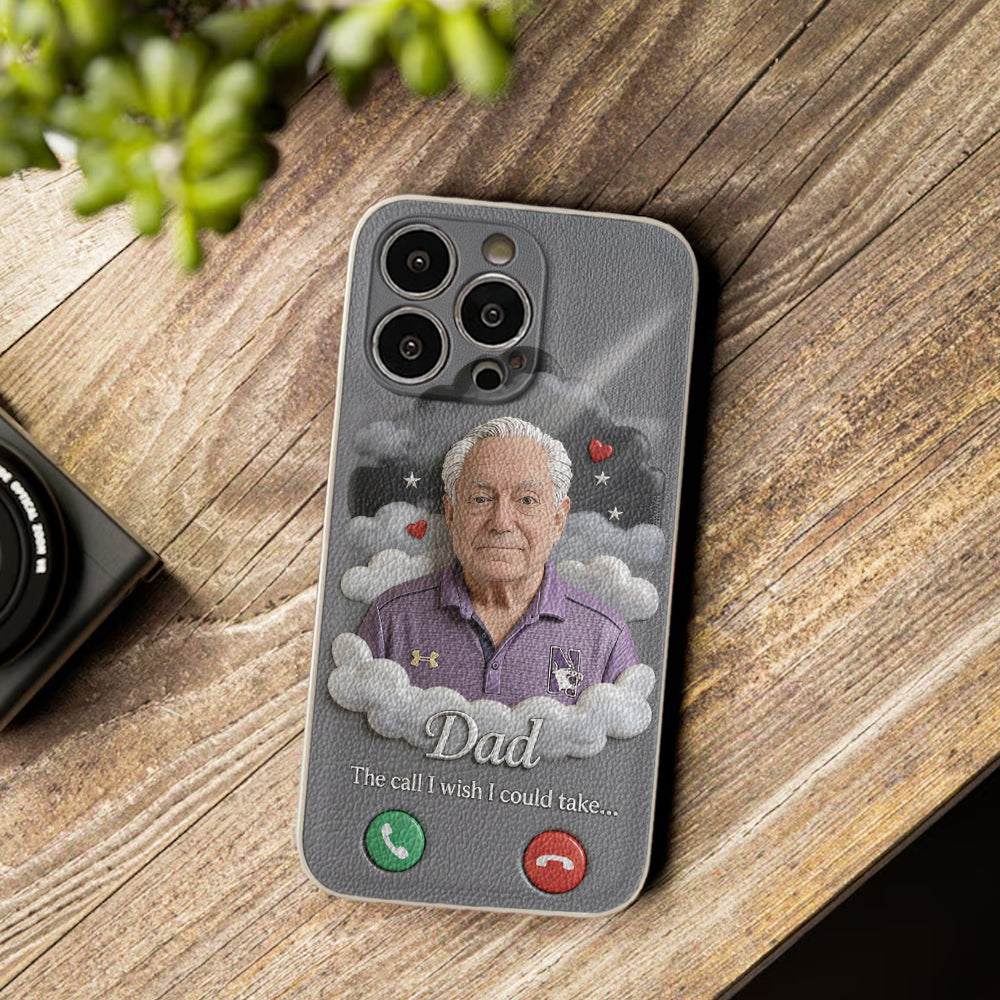 Personalized Older Man Grandpa Memorial Leather Phone Case Sympathy Gift