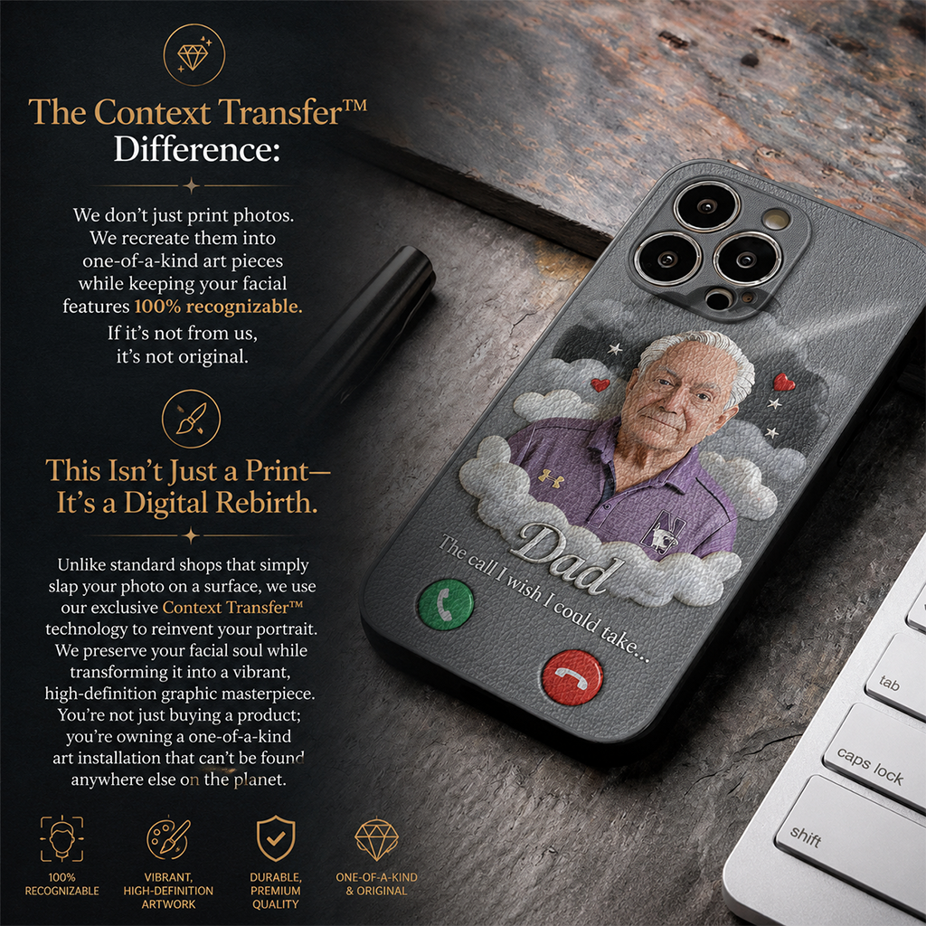 Personalized Older Black Man Grandpa Memorial Leather Phone Case