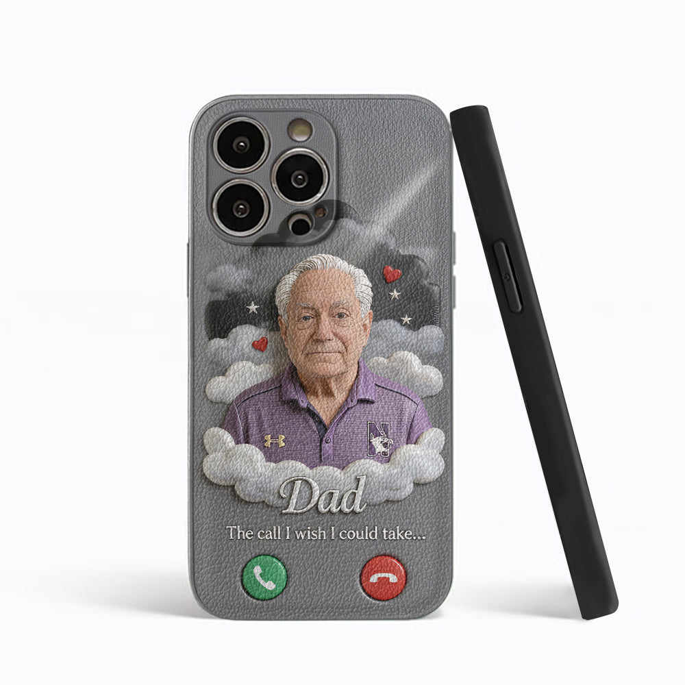 Personalized Older Man Grandpa Memorial Leather Phone Case Sympathy Gift