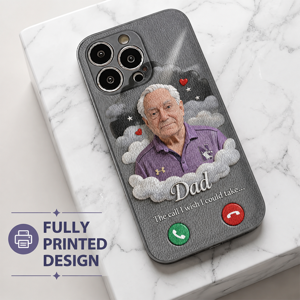 Personalized Older Man Grandpa Memorial Leather Phone Case Sympathy Gift