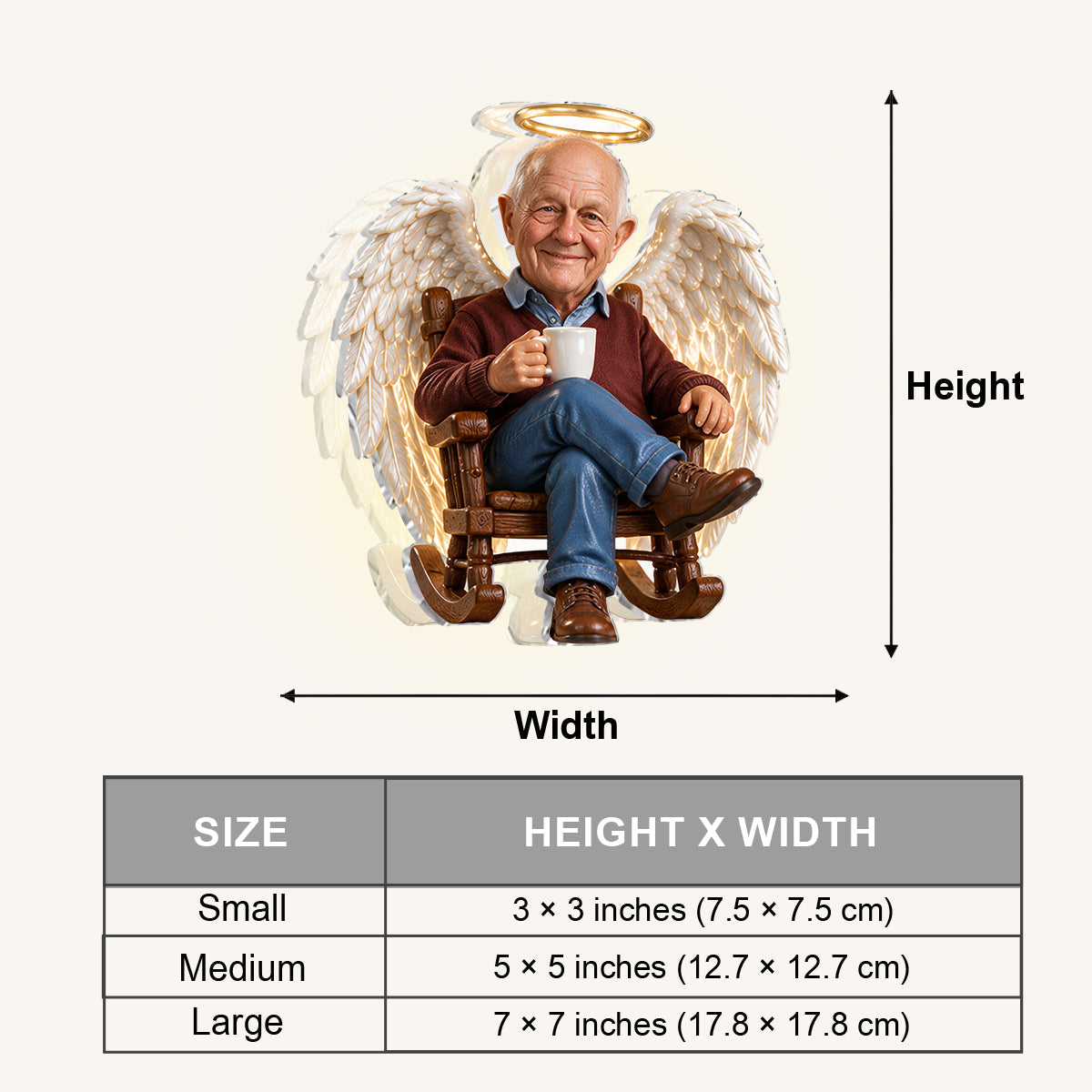 Personalized Middle-Aged Woman Memorial LED Light Ceramic Pot, Mom Wife Keepsake