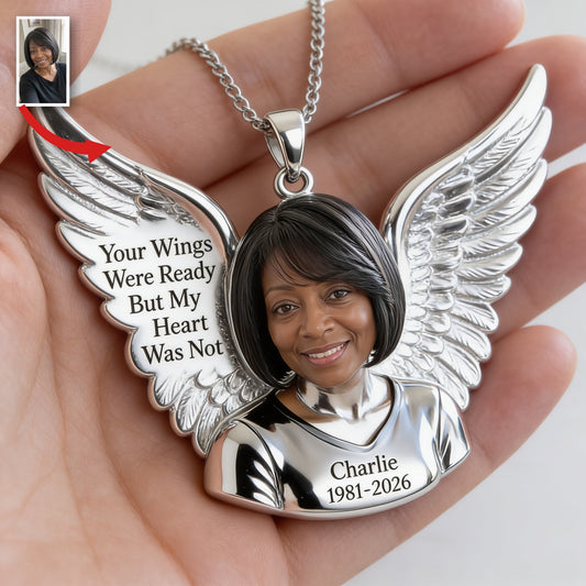 Personalized Middle-Aged Black Woman Memorial Metal Pendant Necklace