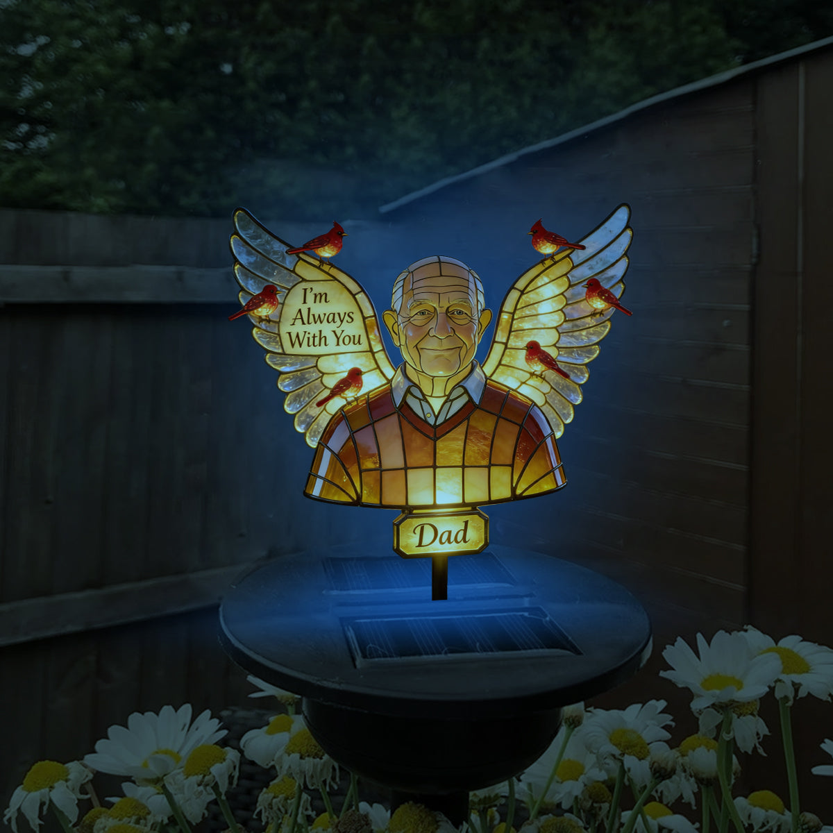 Personalized Older Black Woman Grandma Memorial Solar Garden Light Remembrance Gift
