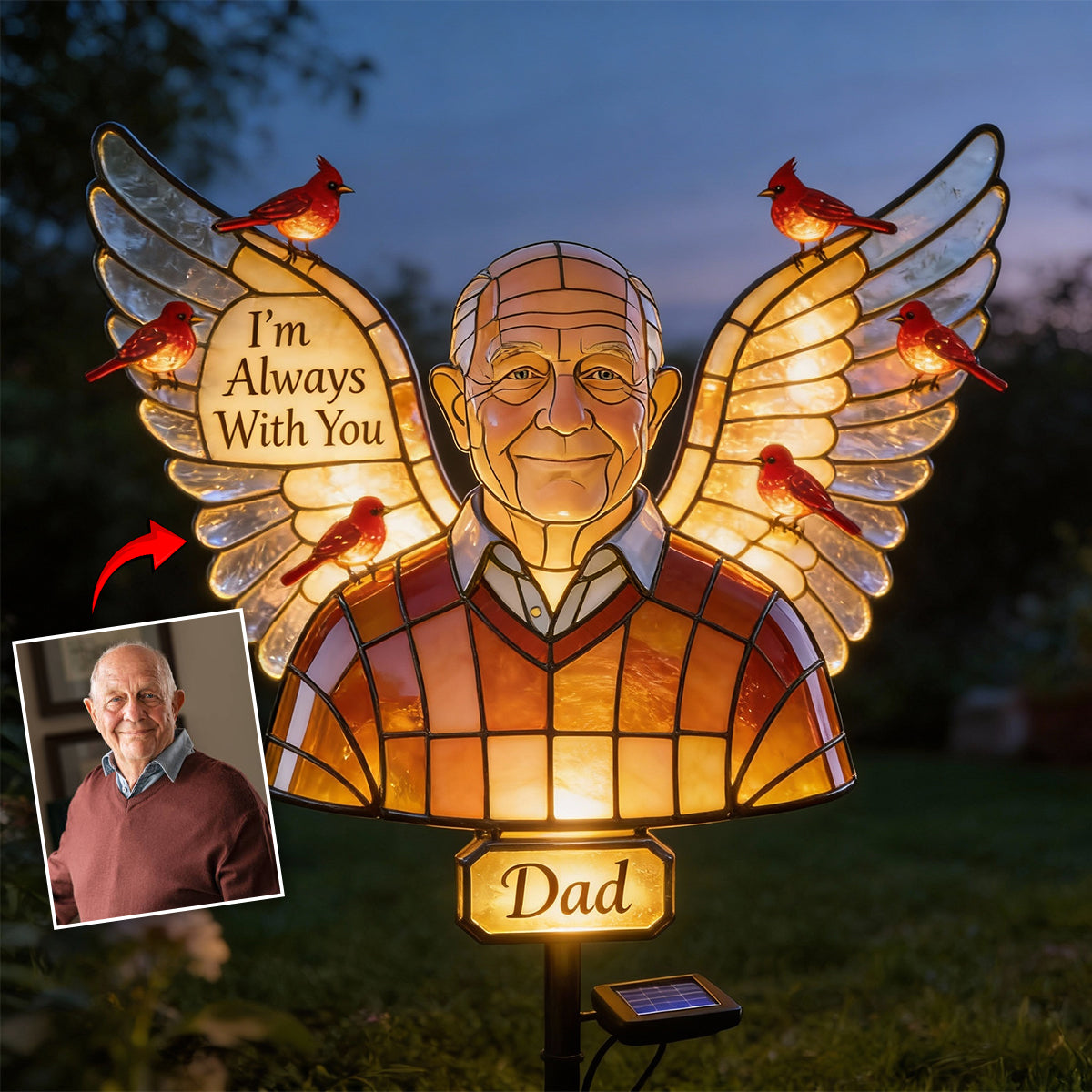 Personalized Little Girl Memorial Solar Garden Light Sympathy Outdoor Keepsake