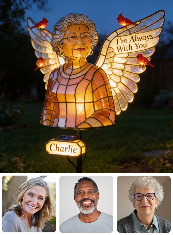 Personalized Older Latina Woman Grandma Memorial Garden Solar Light