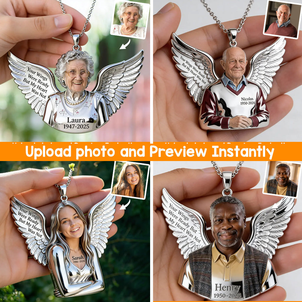 Personalized Middle-Aged Black Woman Memorial Metal Pendant Necklace