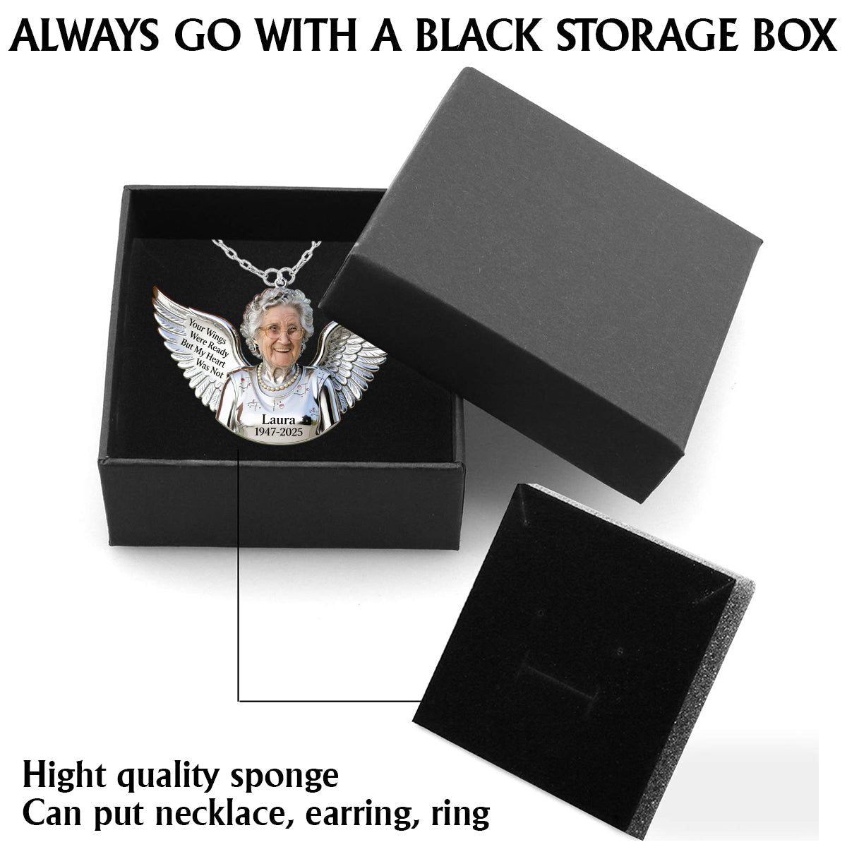 Personalized Older Woman Grandma Memorial Metal Pendant Necklace
