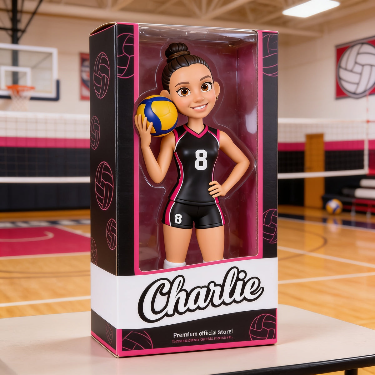 Personalized Latina Woman Volleyball Player Custom Shaped Acrylic Plaque Sports Gift