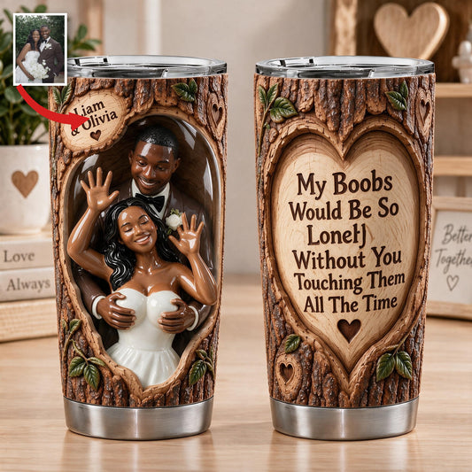 Custom Photo Black Couple Wedding Funny Spicy Tumbler Couple Gift
