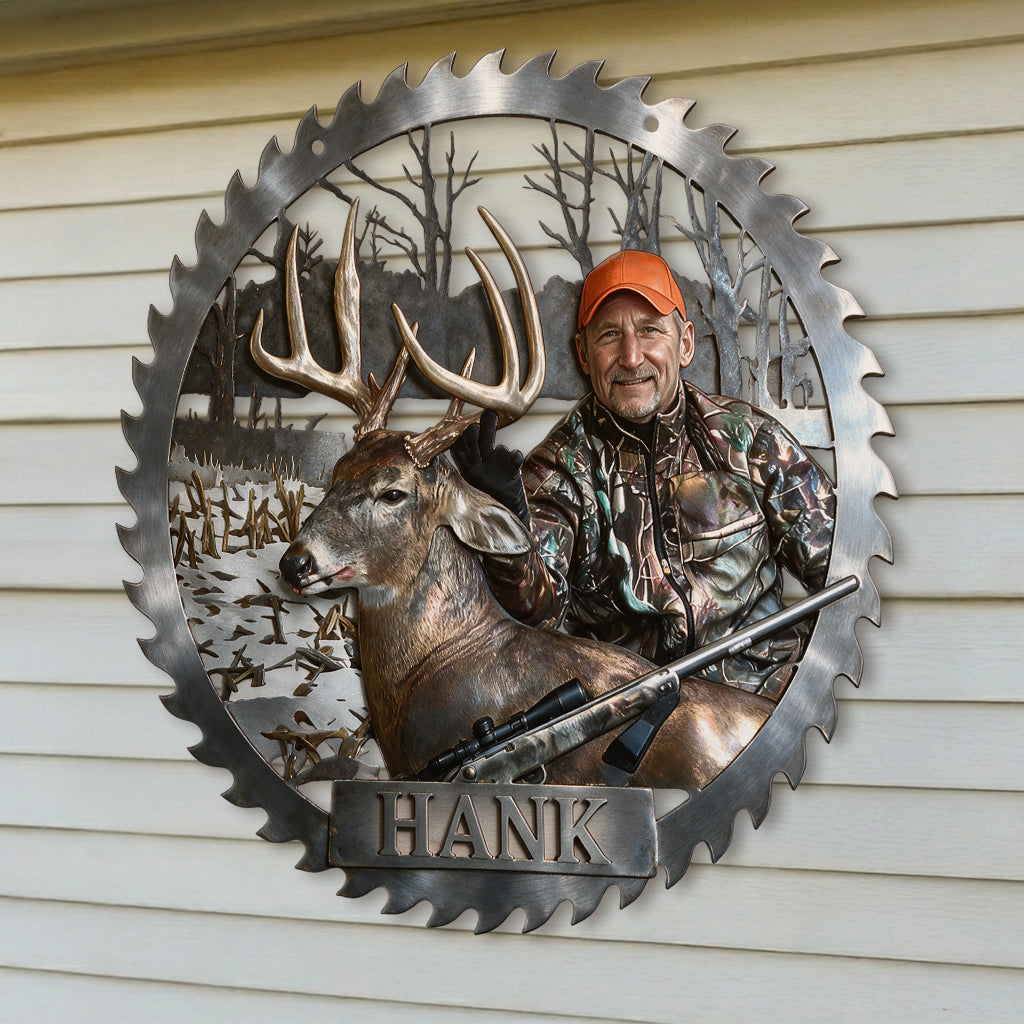 Personalized Black Hunting Couple 3D Cut Metal Sign Hunting Wall Decor Gift