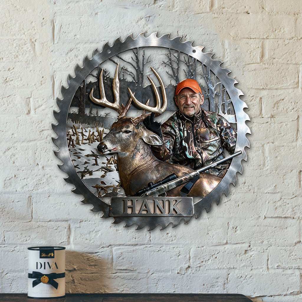 Personalized Black Hunting Couple 3D Cut Metal Sign Hunting Wall Decor Gift