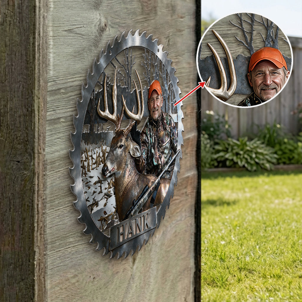 Personalized Black Hunting Couple 3D Cut Metal Sign Hunting Wall Decor Gift