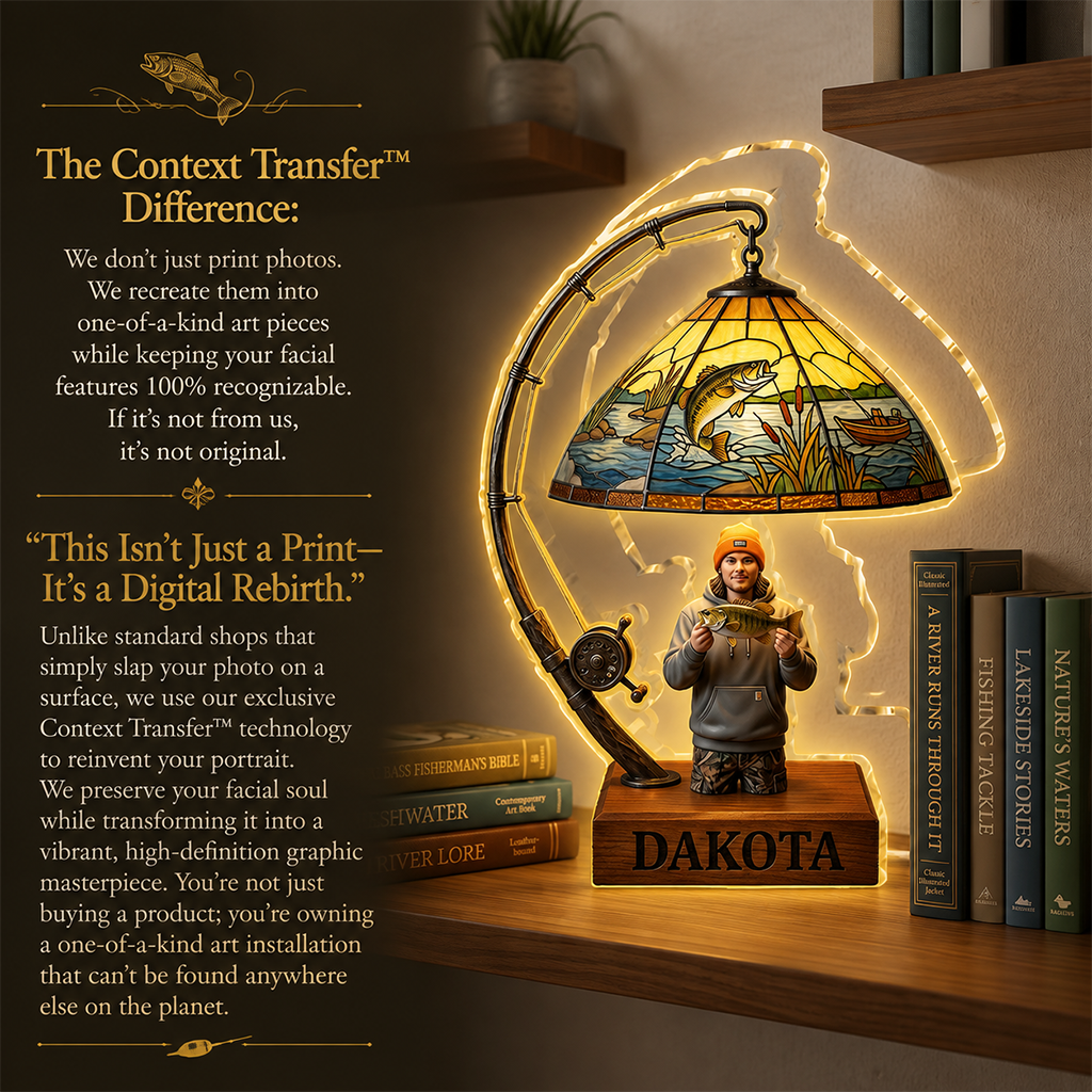 Personalized Fishing Group Acrylic LED Night Light, Fishing Lovers Gift
