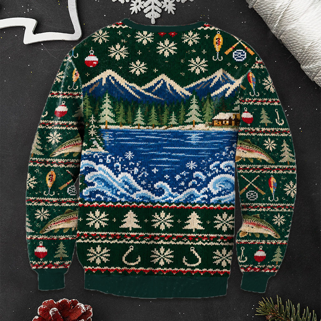 Personalized Christmas Fishing Couple Ugly Sweater
