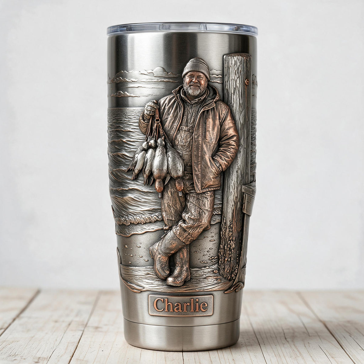 Personalized Middle-Aged Duck Hunter Tumbler - Duck Hunting Gift for Outdoorsmen