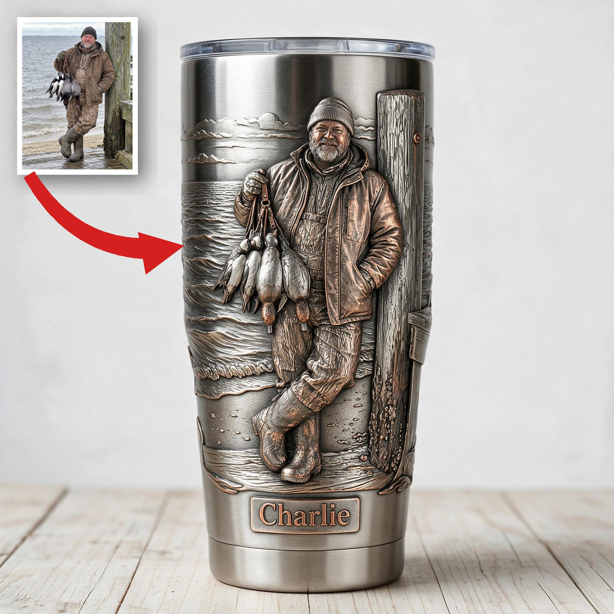 Personalized Middle-Aged Duck Hunter Tumbler - Duck Hunting Gift for Outdoorsmen