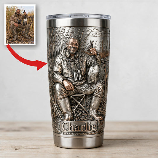 Personalisierter Tumbler für mittelalte Schwarzente Jäger – Jagdgeschenk