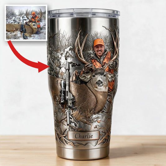 Personalisierter Mittelalterlicher Jäger mit Hirsch Jagdbecher