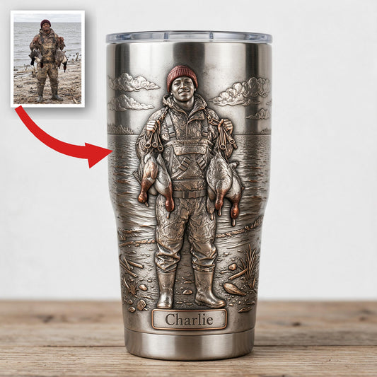 Personalisierter Schwarzer Entenjäger Becher, Geschenk für Entenjäger