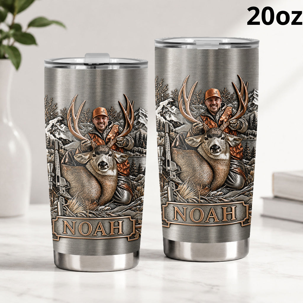 Personalized Custom Photo Hunting Couple with Deer Tumbler Hunting Gift