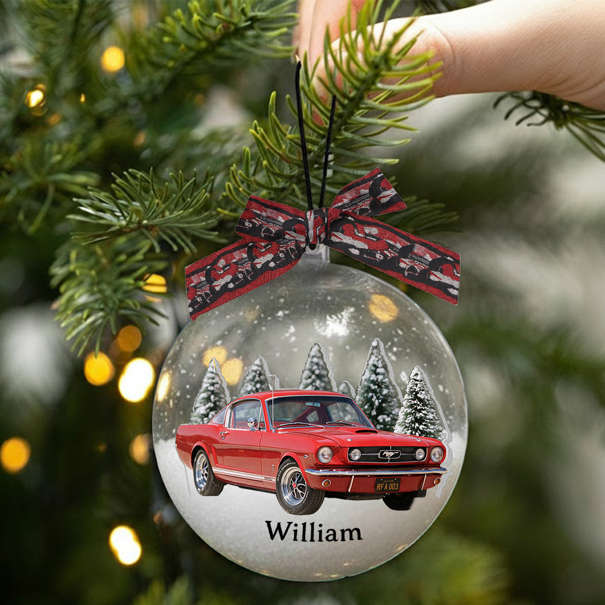 Personalized Christmas Grey Toyota Camry Sedan Snow Globe Ornament Car Lover Gift