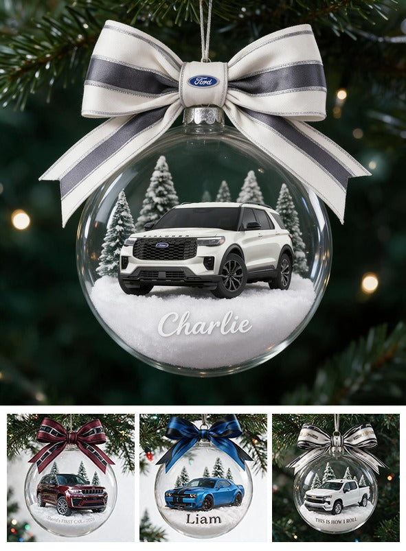 Personalized Christmas Ford Explorer SUV Snow Globe Ornament Car Lover Gift