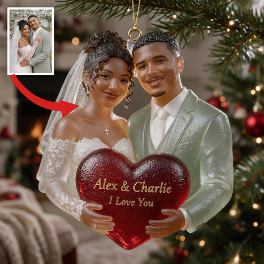 Personalisierte Latino Paar Hochzeitsglas Ornament, Ehemann Ehefrau Andenken Geschenk