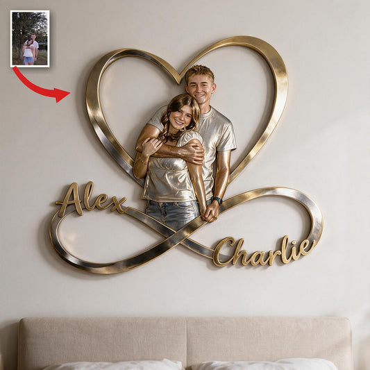 Personalisierte Foto-Paar Metall-Schild für Schlafzimmerdekoration