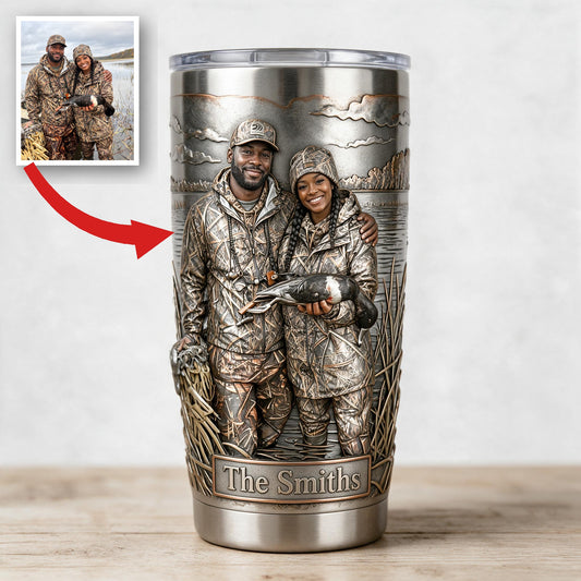 Personalisierter Custom Photo Schwarzes Jagdpaar Tumbler