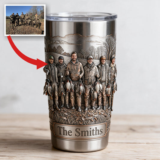Personalisierter Foto-Ente Jagdgruppe Camo Becher Geschenk