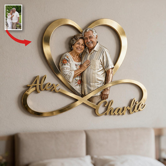 Personalisierte Foto Metall-Schild für ältere Latino-Paare