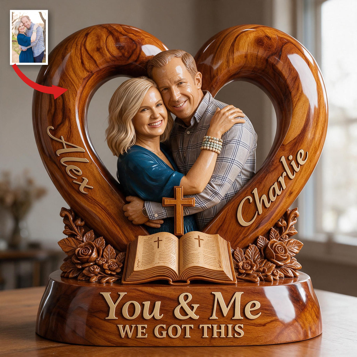 Personalized Custom Photo Middle-Aged Couple Acrylic Plaque Husband Wife Keepsake Gift