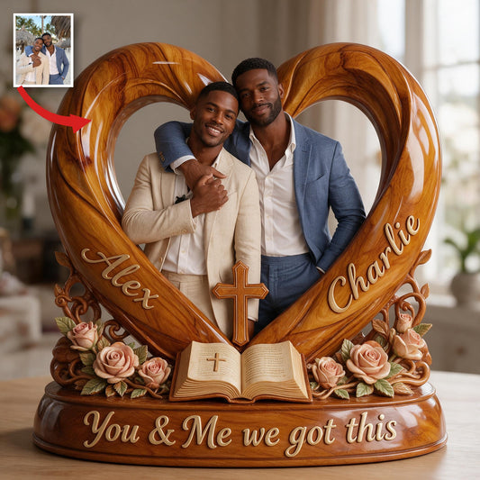 Personalisierte Foto-Acrylplakette für schwules Paar - LGBT Geschenk