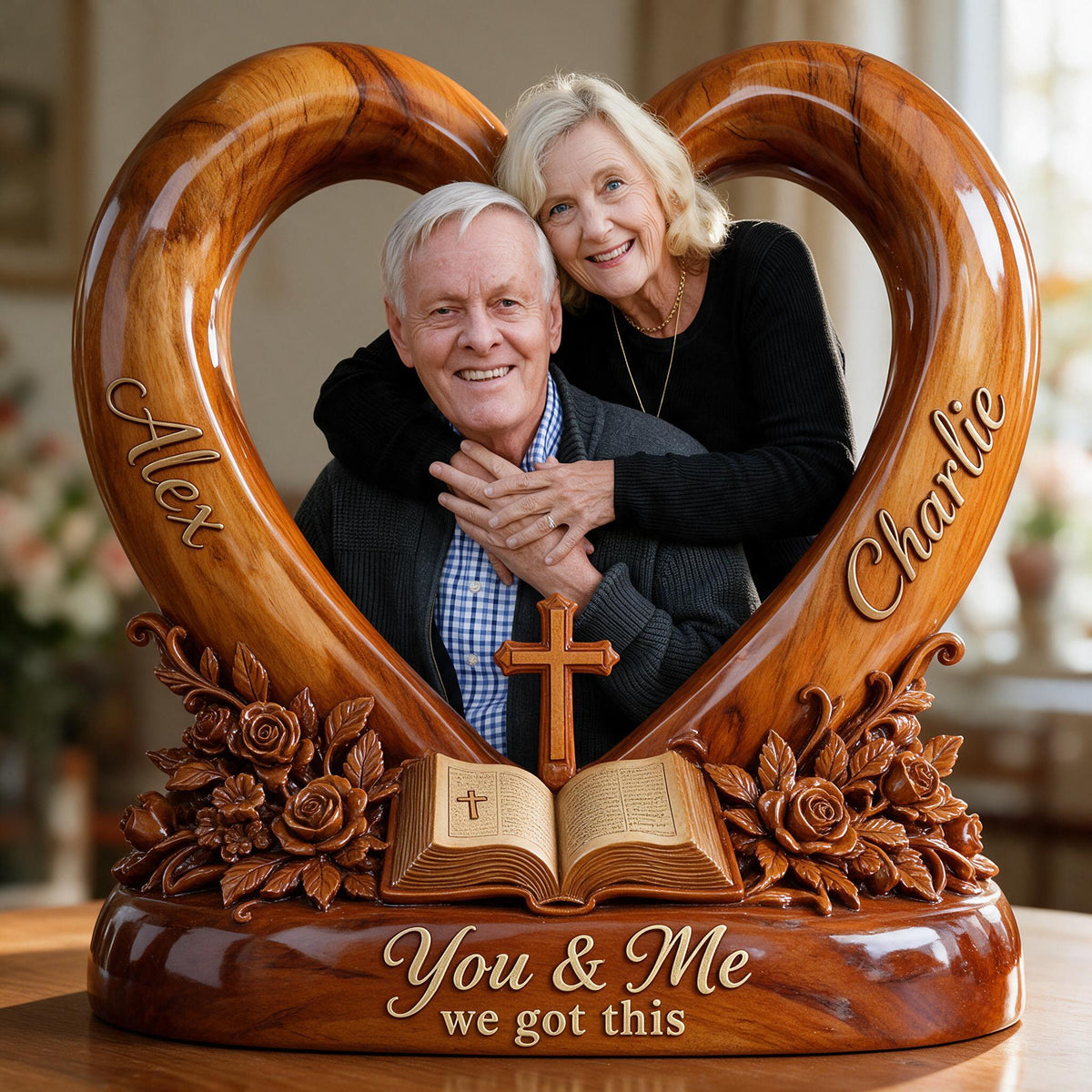 Personalized Custom Photo Older Couple Acrylic Plaque, Sentimental Keepsake Gift