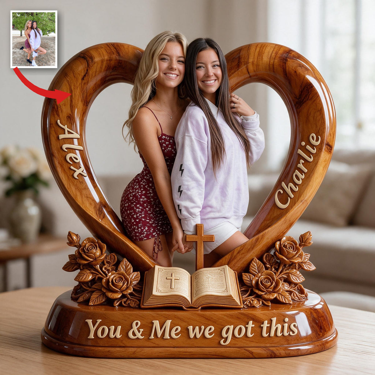 Personalized Custom Photo Lesbian Couple Acrylic Plaque LGBT Relationship Keepsake
