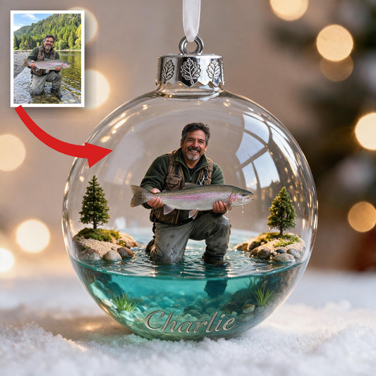Personalisierte Weihnachtsdekoration für mittelalte Latino-Fischer