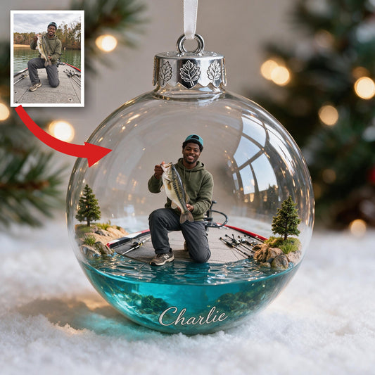 Personalisierte Weihnachtsornament Geschenk für Angler