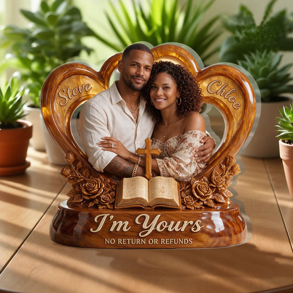 Personalized Custom Photo Middle-Aged Couple Acrylic Plaque Husband Wife Keepsake Gift