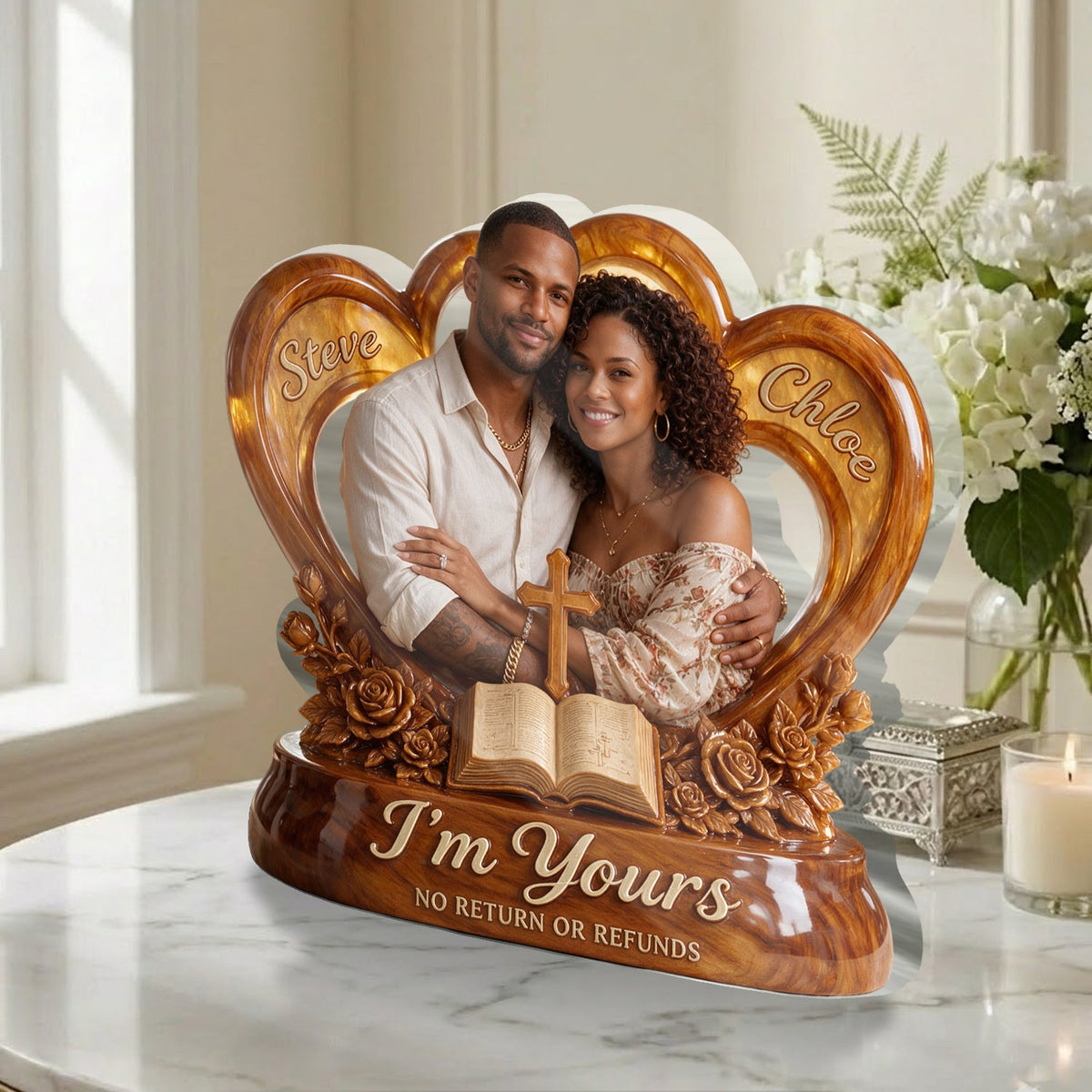 Personalized Custom Photo Wedding Latino Couple Acrylic Plaque, Husband Wife Keepsake Gift